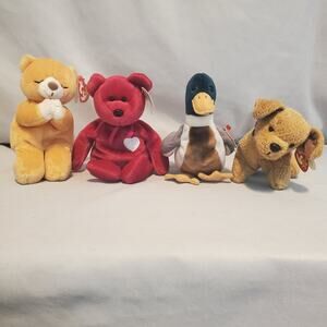 Ty Beanie Babies - Lot Of 4  - All With Tags Valentino Tuffy Hope Jake